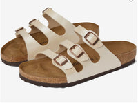 BIRKENSTOCK Women's Florida sandal - narrow in graceful pearl white - women's sandal