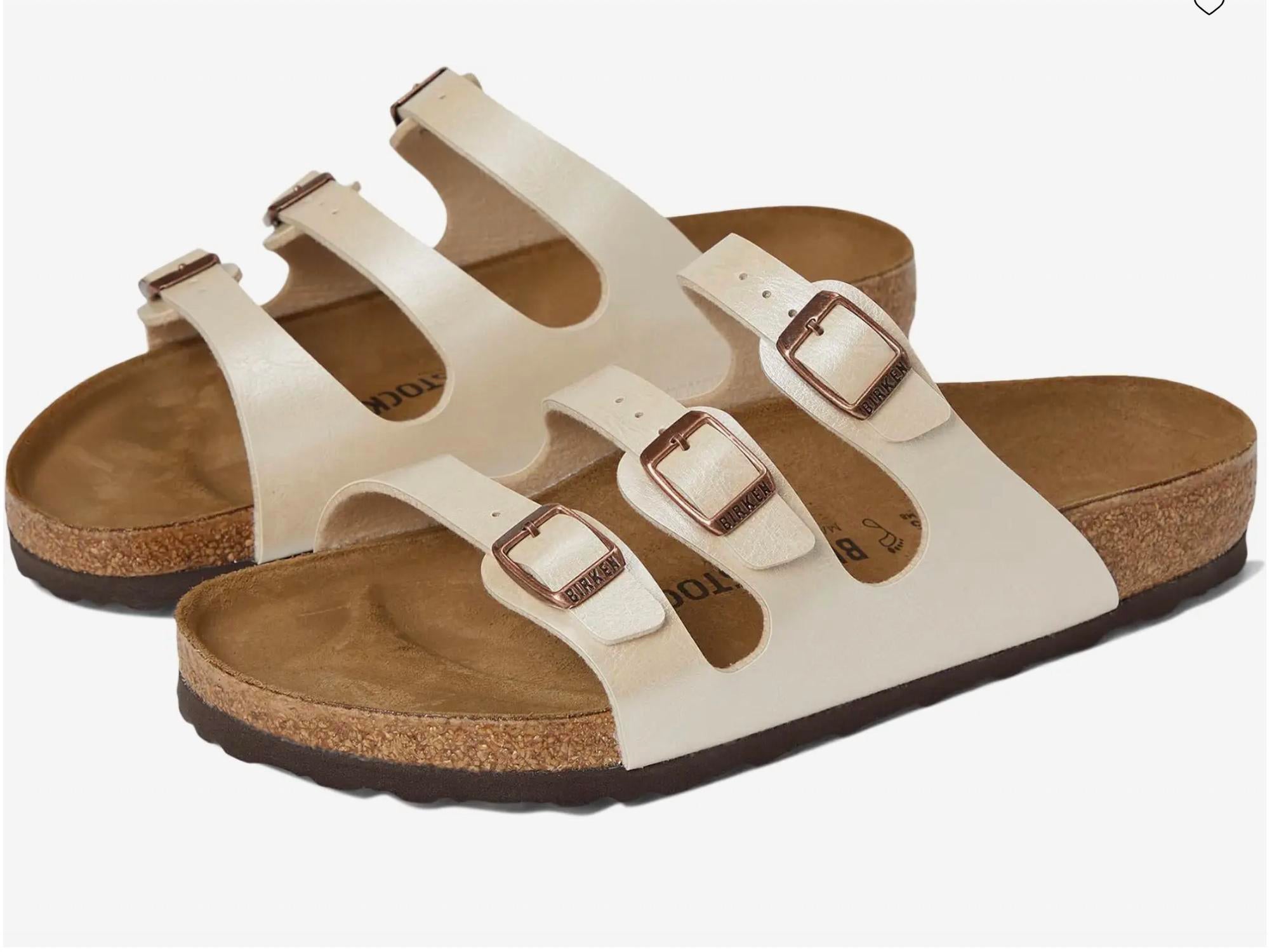 BIRKENSTOCK Women's Florida sandal - narrow in graceful pearl white - women's sandal