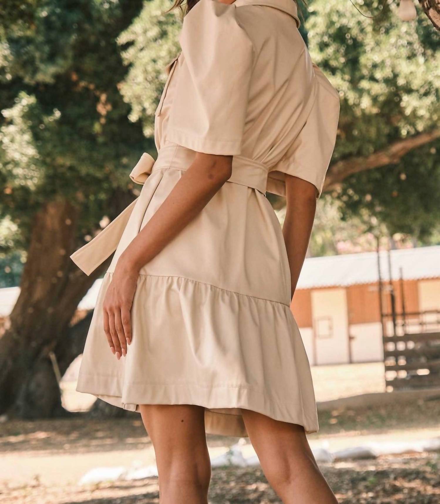 Ces Femme - Faux Leather Tiered Dress