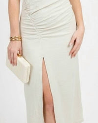 Edit By Nine - Marina High Neck Side Ruched Midi Dress