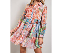 Sweet Generis Paisley Mix Up Dress in multi - women's dress - detail view
