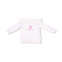 Angel Dear - Girl's Hanukkah Ruffle Shoulder Sweatshirt