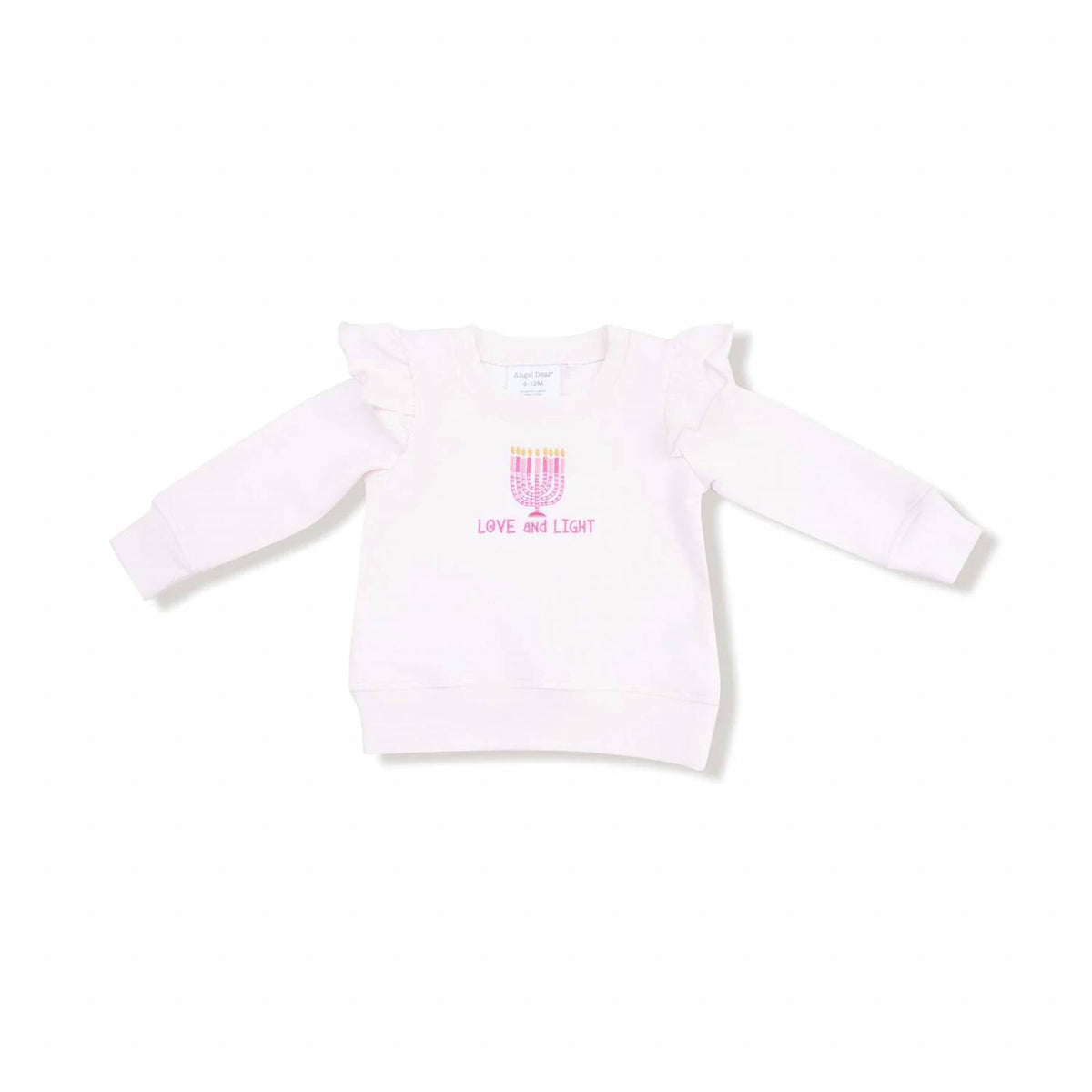 Angel Dear - Girl's Hanukkah Ruffle Shoulder Sweatshirt