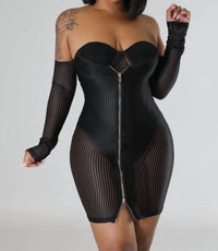 Good Time Usa - Catching Feelings - Bodysuit Long Sleeve Tube Dress