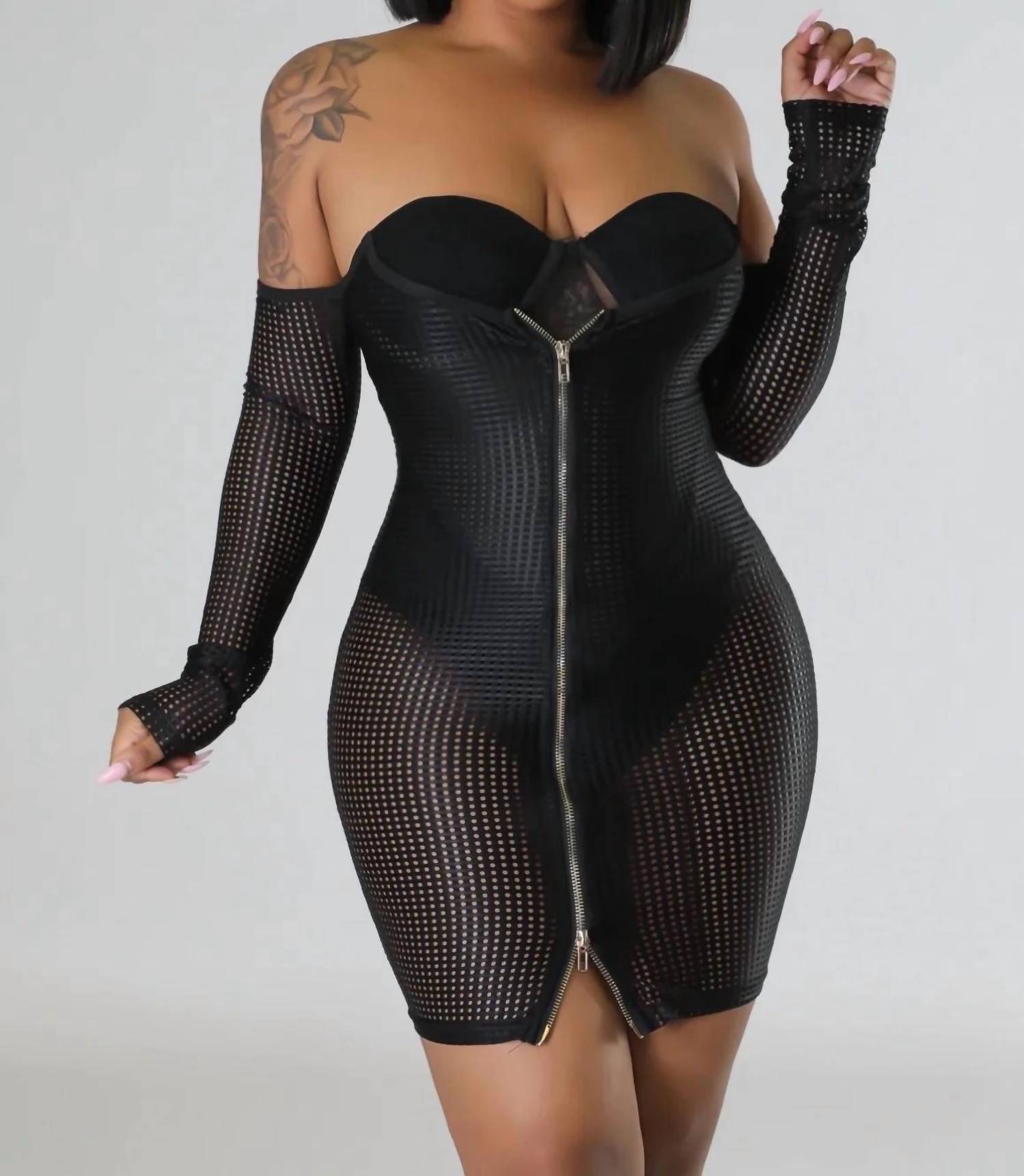 Good Time Usa - Catching Feelings - Bodysuit Long Sleeve Tube Dress