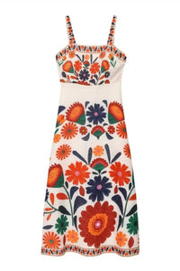 Sundayup - Bella Floral Sleeveless Midi Dress
