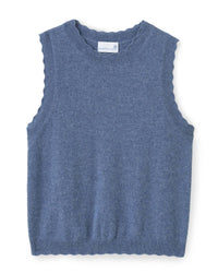 Cartolina Nantucket Lou Knit Tank Top in gallery blue - women's sweater - alternate view