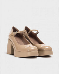 Wonders Women's Lady Mary Jane Heels in taupe - women's heels - detail view