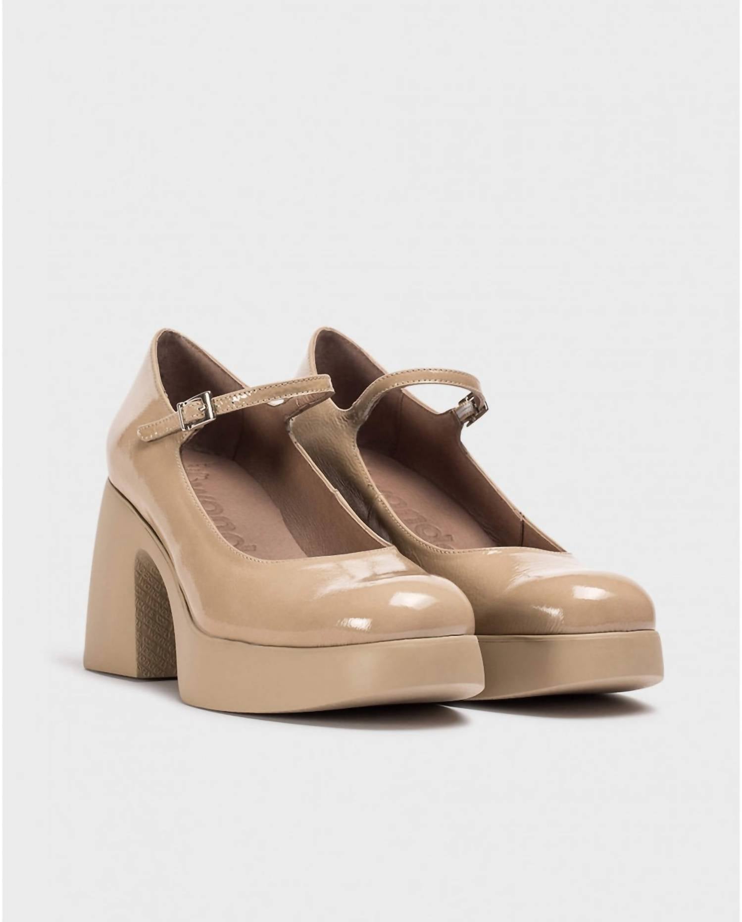 Wonders Women's Lady Mary Jane Heels in taupe - women's heels - detail view
