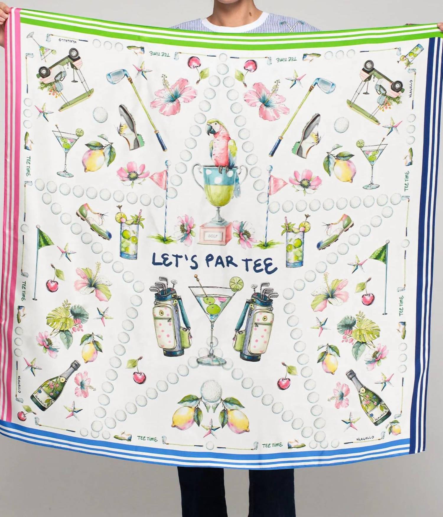 Vilagallo - Lets Partee Golf Print Scarf