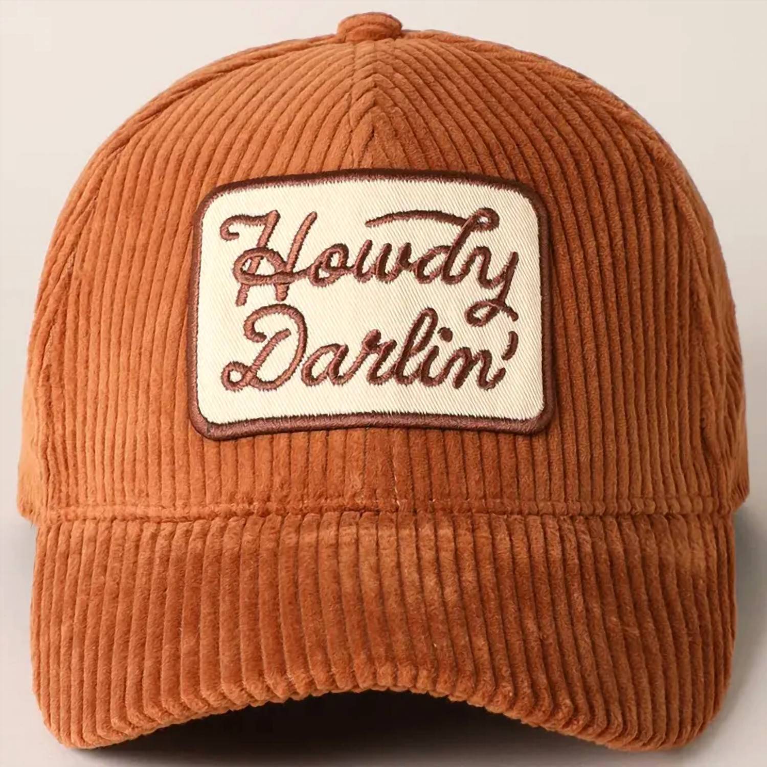 Fashion City - Women's Howdy Darlin' Embroidery Patch Corduroy Cap