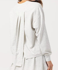 sundays Oakley Crew Pullover in light grey - women's sweater - detail view