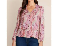 Les Serein - Ruffle Split Neck Blouse