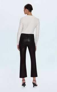 PISTOLA Lennon High Rise Crop Boot Pant in coated mocha 1 - women's pants - detail view