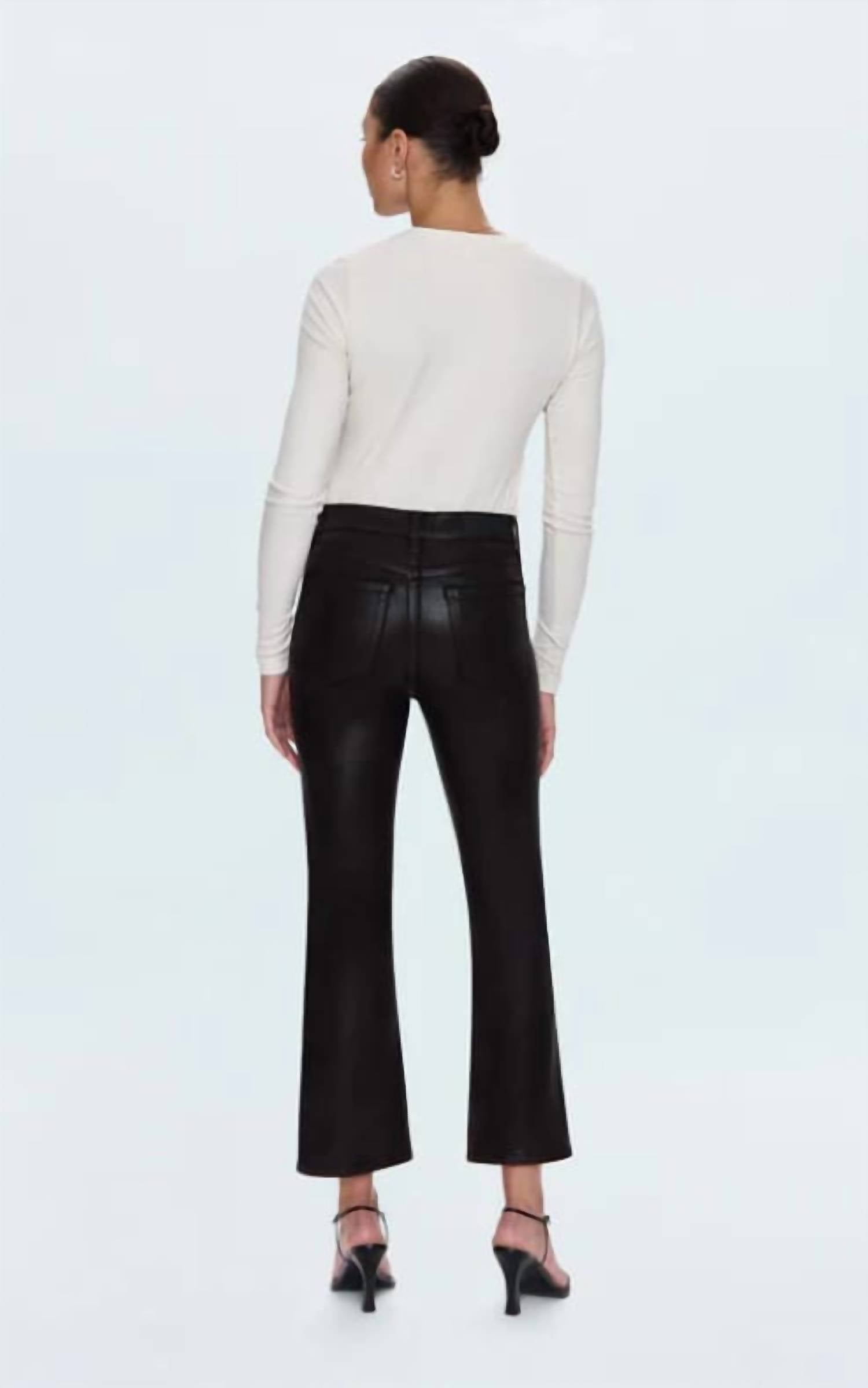PISTOLA Lennon High Rise Crop Boot Pant in coated mocha 1 - women's pants - detail view