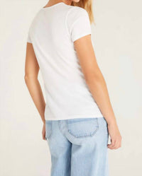 Z Supply Classic Short Sleeve Tee in white - women's t-shirt - detail view