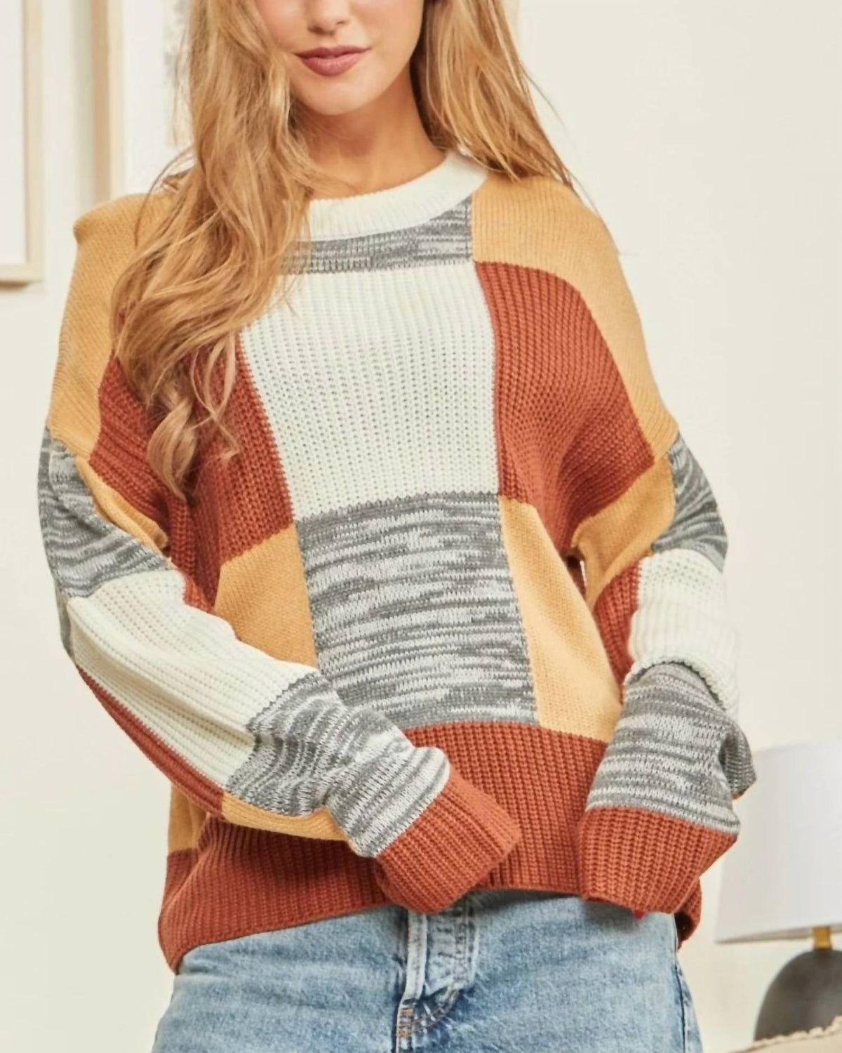 Andree By Unit - Knit Color Block Sweater
