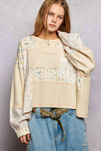 Pol - Marbella Long Sleeve Round Neck Floral Top