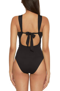 BECCA Convertible Bandeau One Piece Swimsuit in black - women's swimwear - detail view