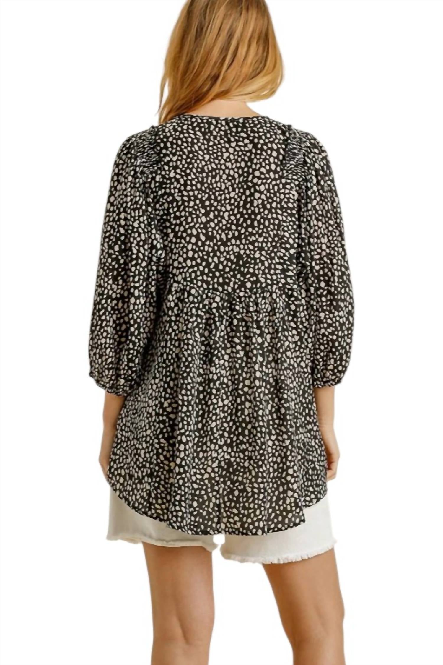 Umgee - Cheetah Babydoll Top