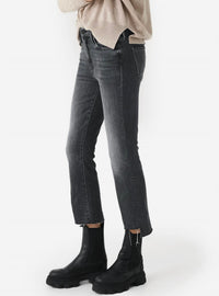 Mother - Crop Step Fray High-waisted Bootcut Jeans