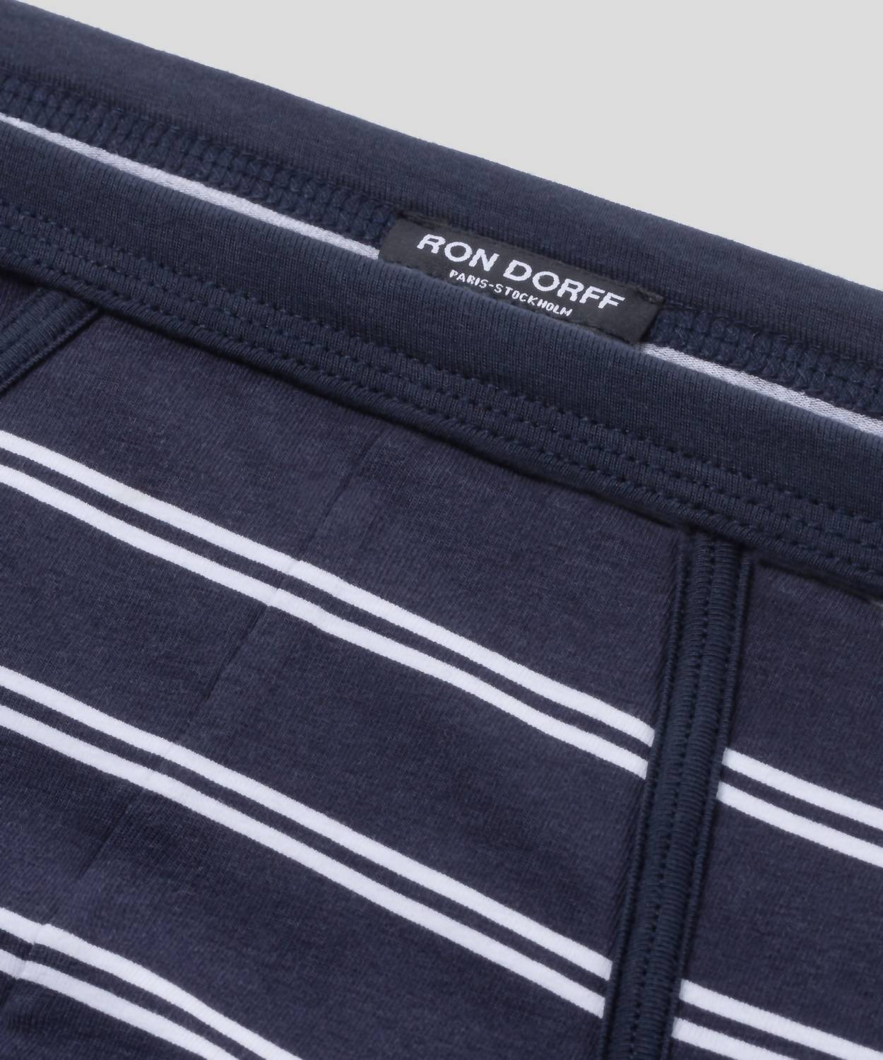 Ron Dorff Boxer Briefs With Double Stripes in navy - men's item - alternate view