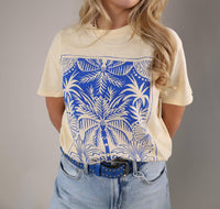 Z Supply Palms Boyfriend Tee Top in custard - women's t-shirt
