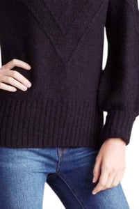Kensie - Variegated Cotton Blend Long Sleeve Sweater