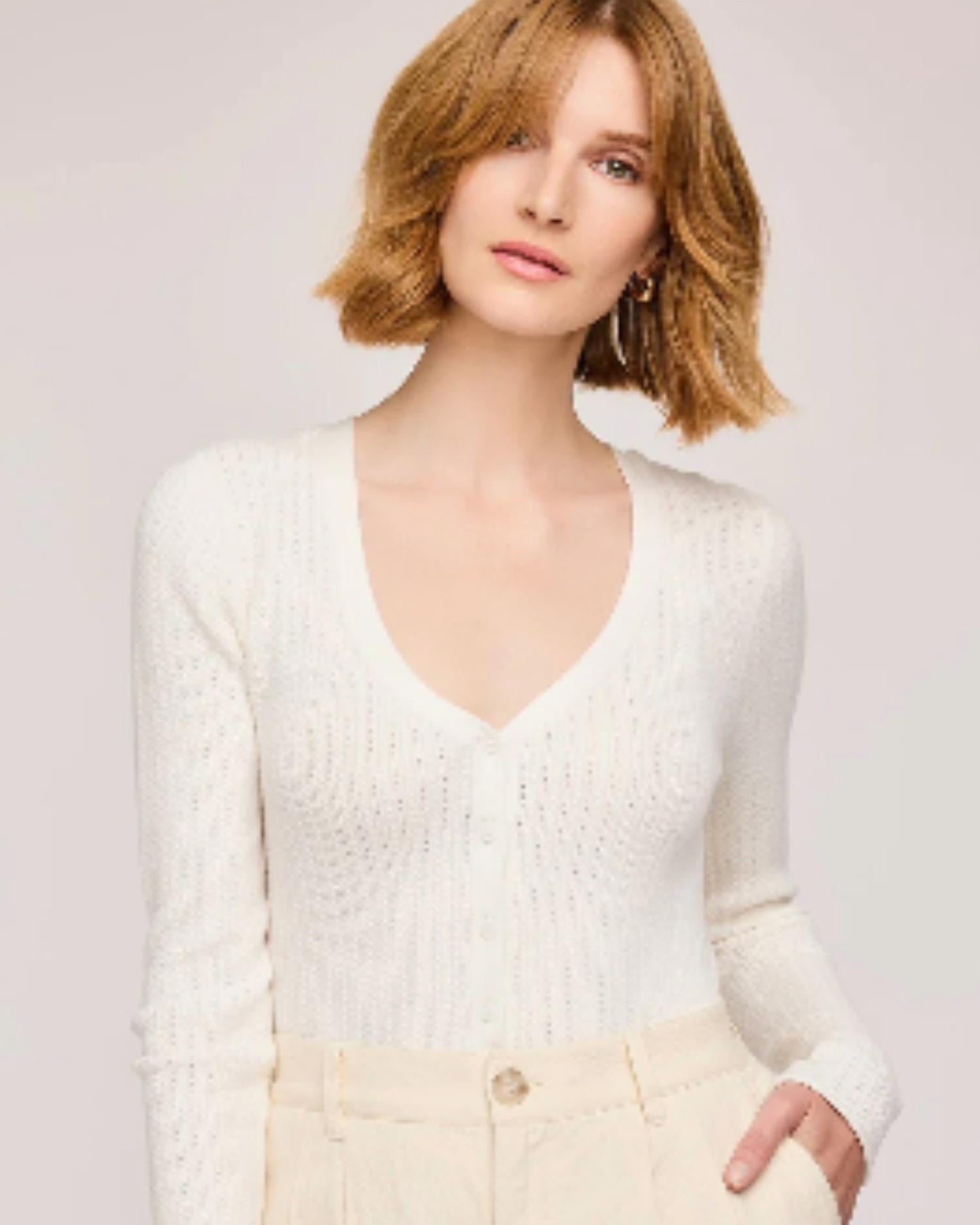 Gentle Fawn Mia Long Sleeve Top in white - women's sweater - alternate view