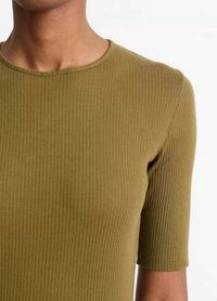 Vince - Ribbed Cotton Elbow-sleeve T-shirt