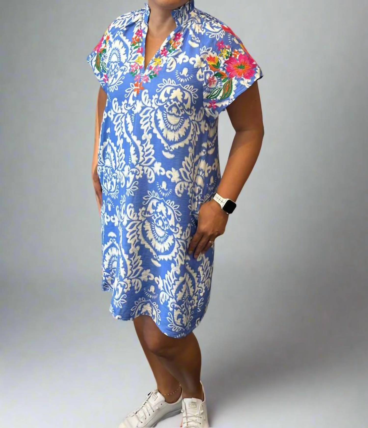 Thml - Short Sleeve Embroidered Print Dress