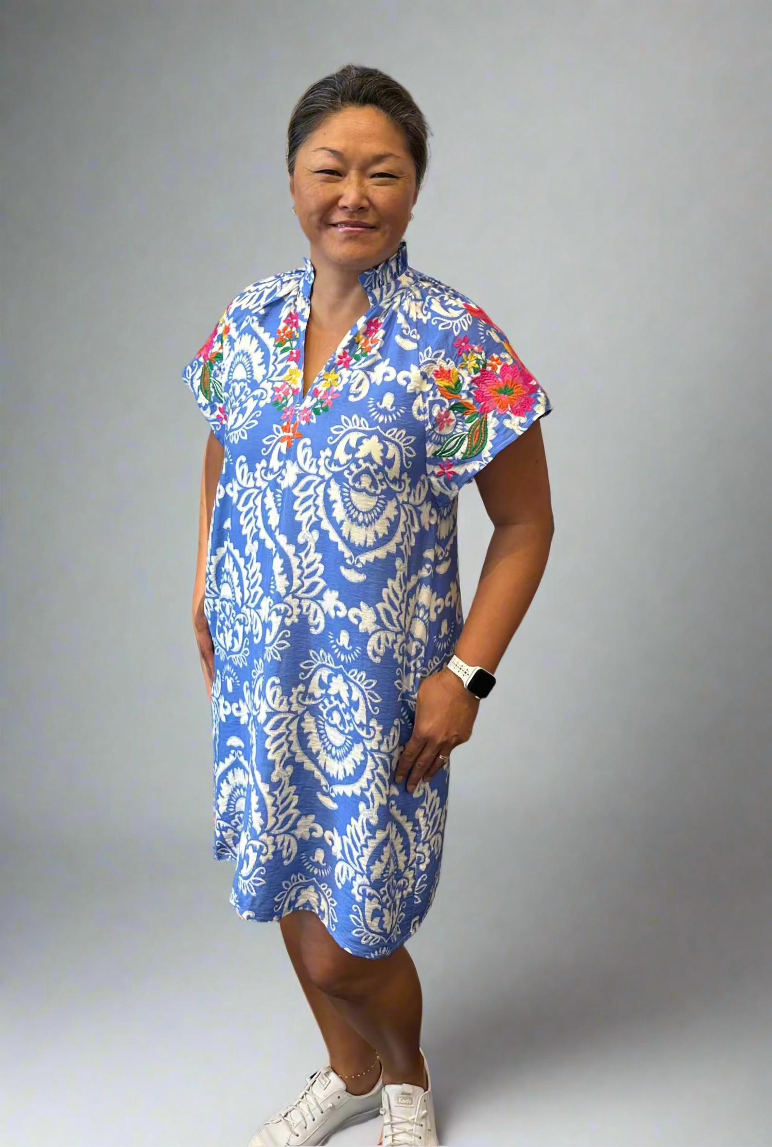 Thml - Short Sleeve Embroidered Print Dress