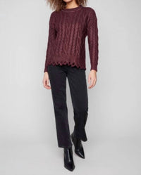 Charlie B - Metallic Cable Knit Sweater