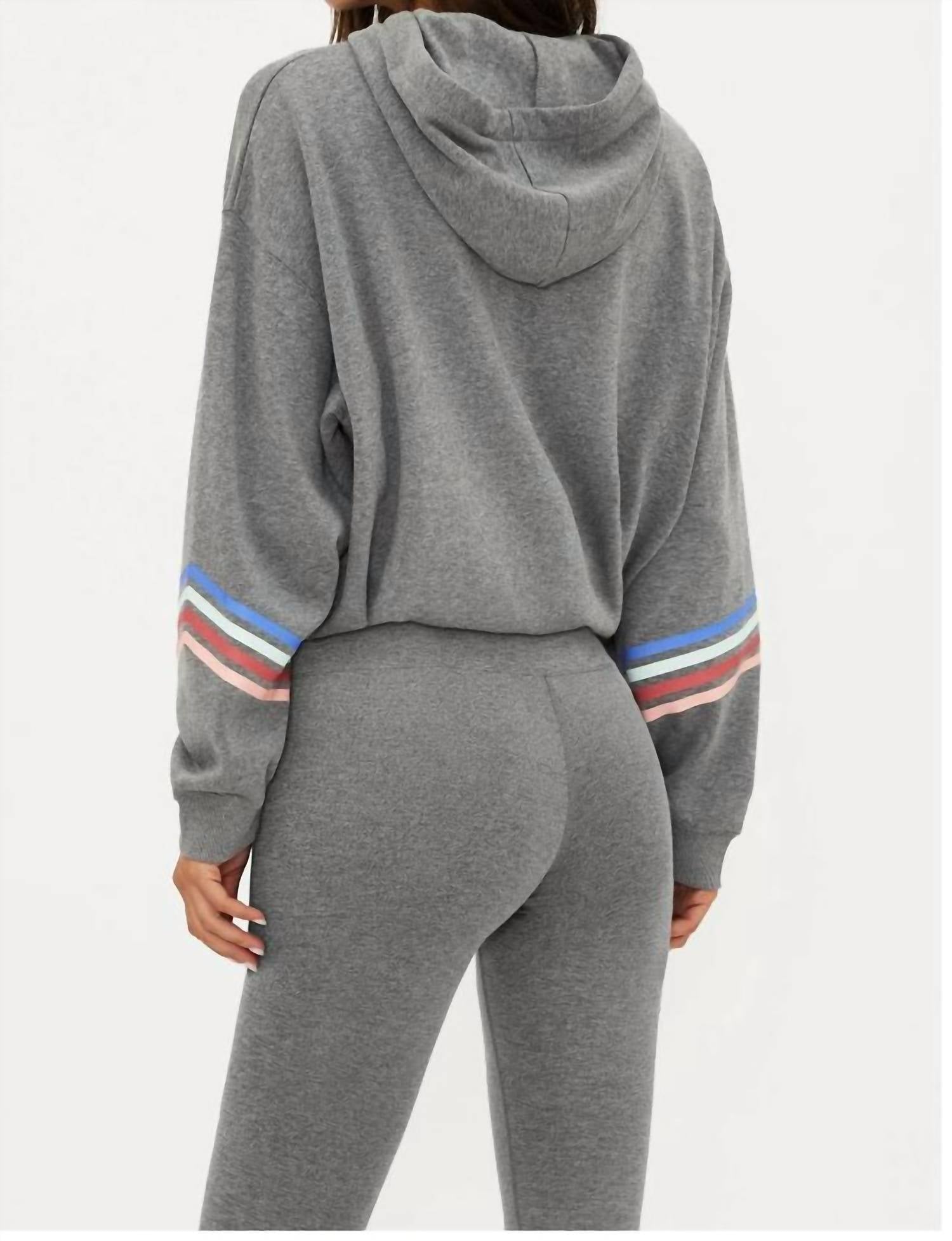 Beach Riot Dess Fleece Hoodie in horizon heather gray - women's top - view 5