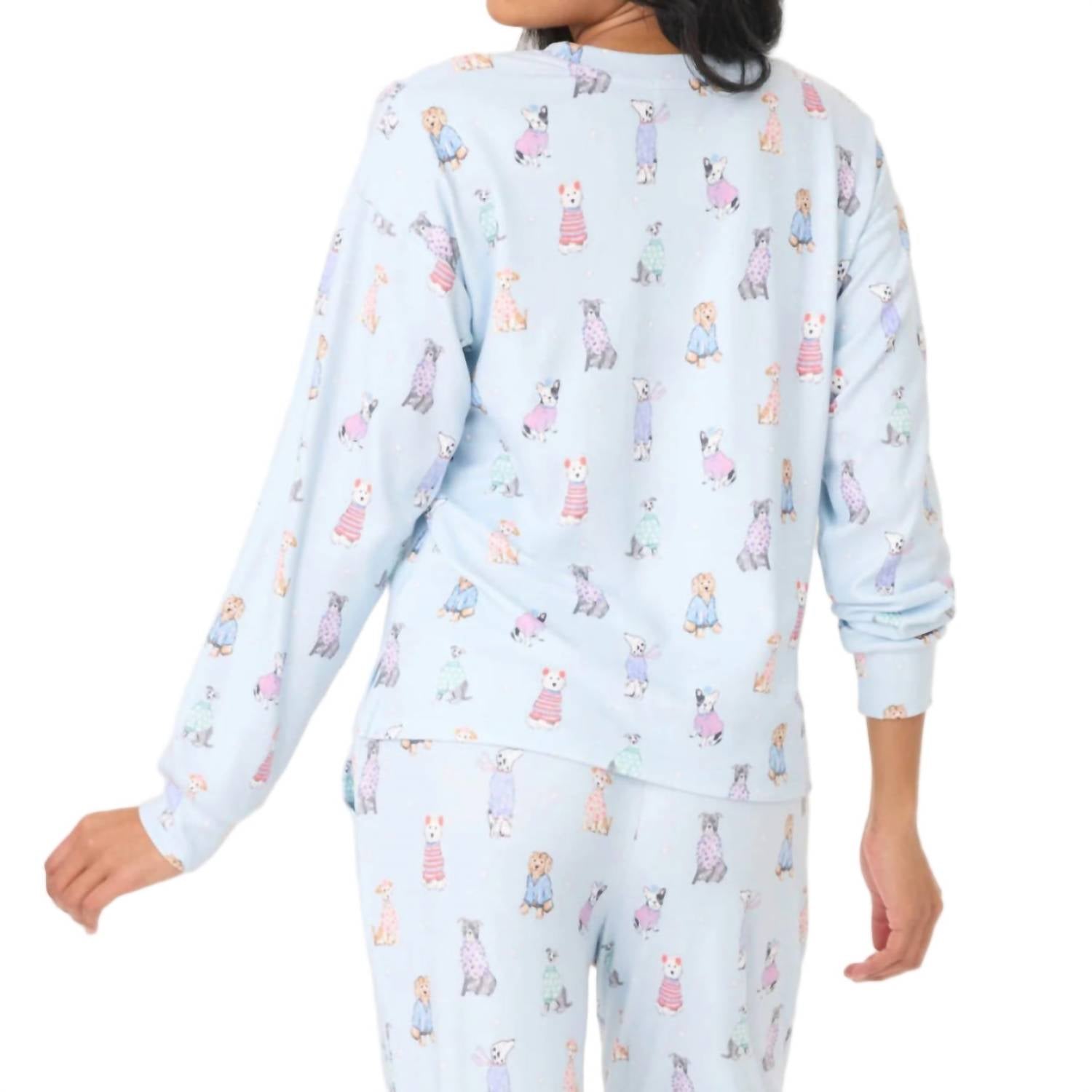 PJ Salvage Doggone Cold Long Sleeve Top in blue haze - women's intimate - alternate view