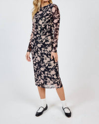 Sadie & Sage - Floral Mesh Midi Skirt