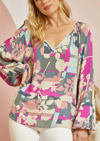 Andree By Unit - Geo Floral Print Blouse