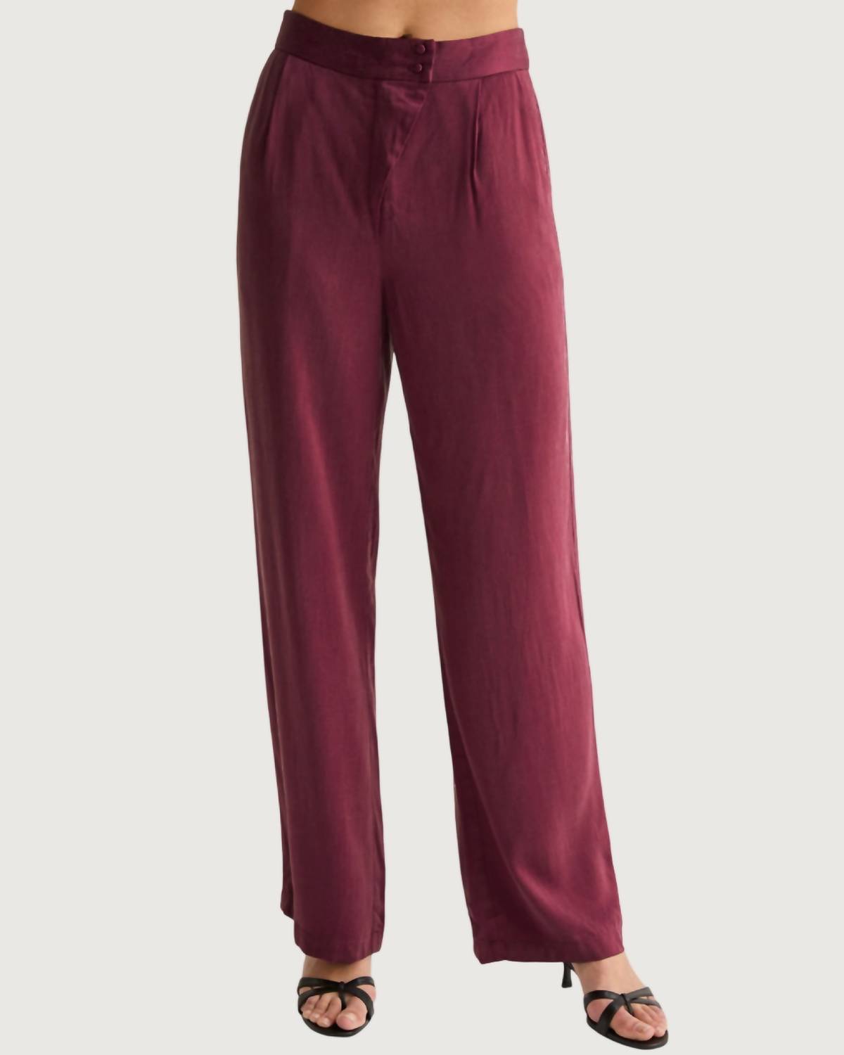 Crescent - Straight Leg Cupro Trousers