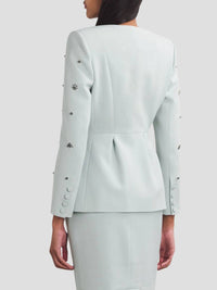 Huishan Zhang - Milo Crystal-embellishe Crepe Jacket