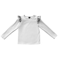 Kids Silver Ruffle Top