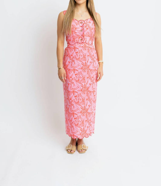 Karlie - Tropical Linen Maxi Skirt