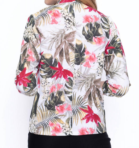 Picadilly - Three Quarter Sleeve Floral Jacket