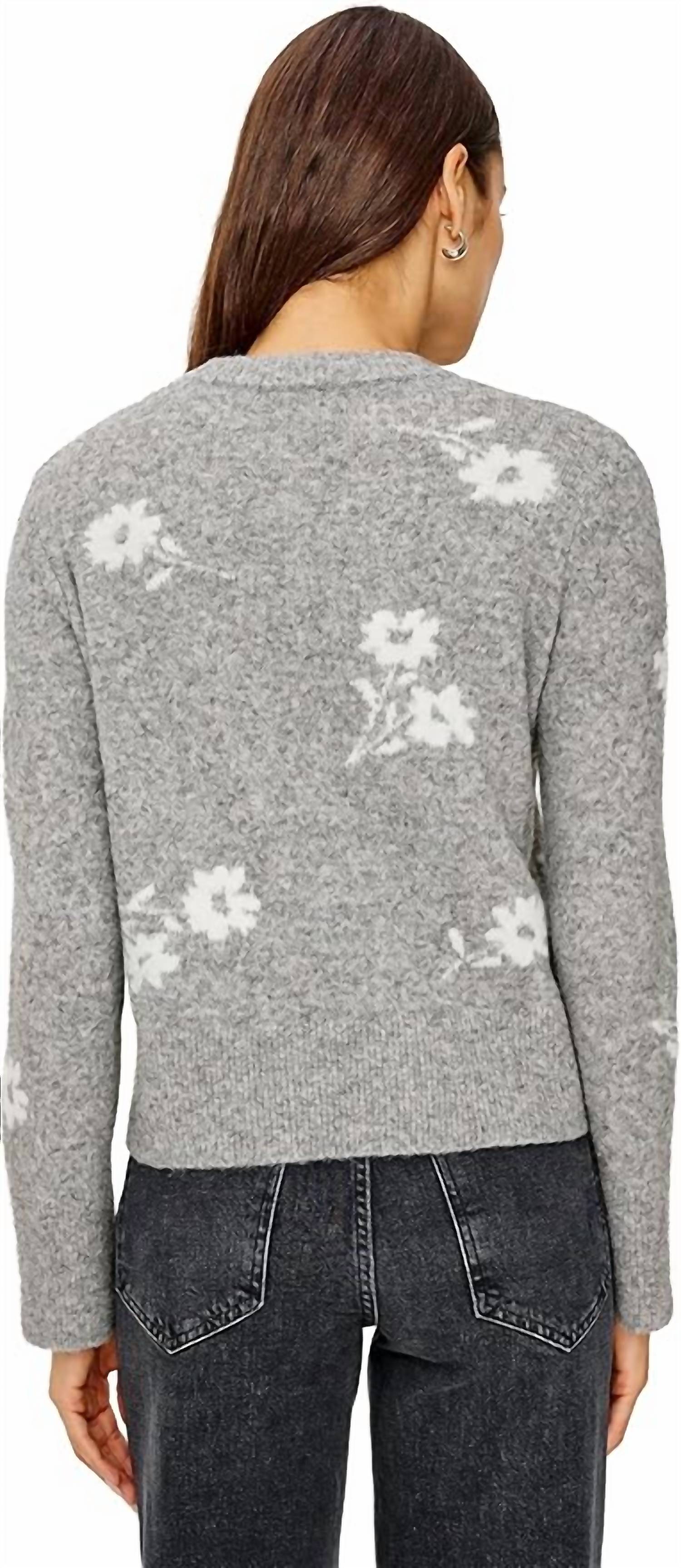 Rails Anise Flower Sweater in heather floral - women's sweater - detail view