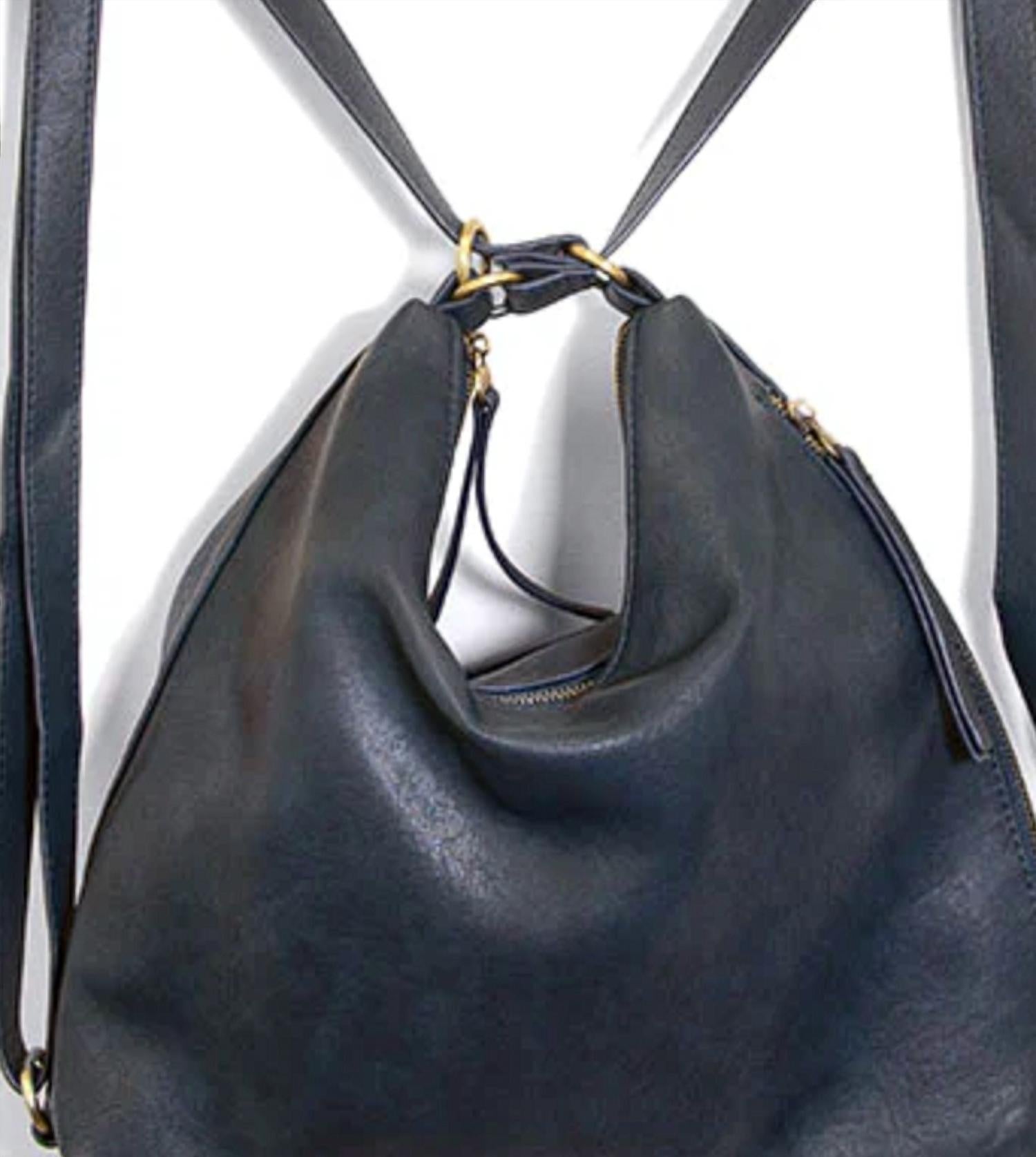 Joy Susan Women's Drew Convertible Backpack in navy - women's bag - detail view