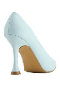 Andrea Women's Flared Heel Pump in blue - women's heels - detail view