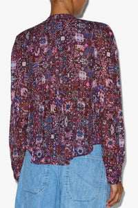 ISABEL MARANT Noeline Top in plum - women's long sleeve top - alternate view