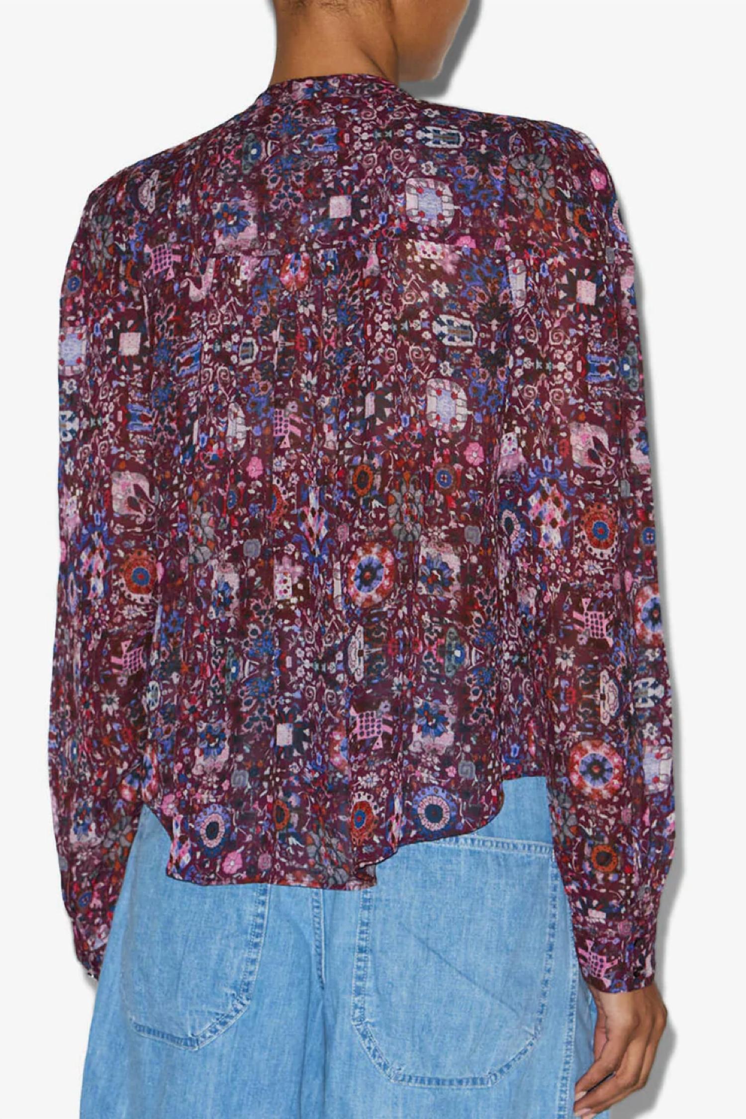 ISABEL MARANT Noeline Top in plum - women's long sleeve top - alternate view