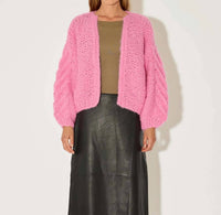 Maiami - Fleecy Alpaca Cable Bomber Cardigan