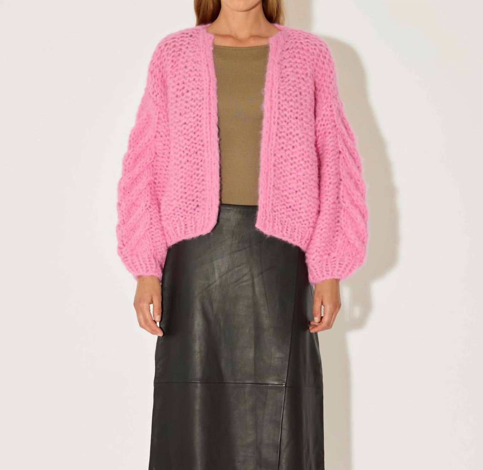 Maiami - Fleecy Alpaca Cable Bomber Cardigan