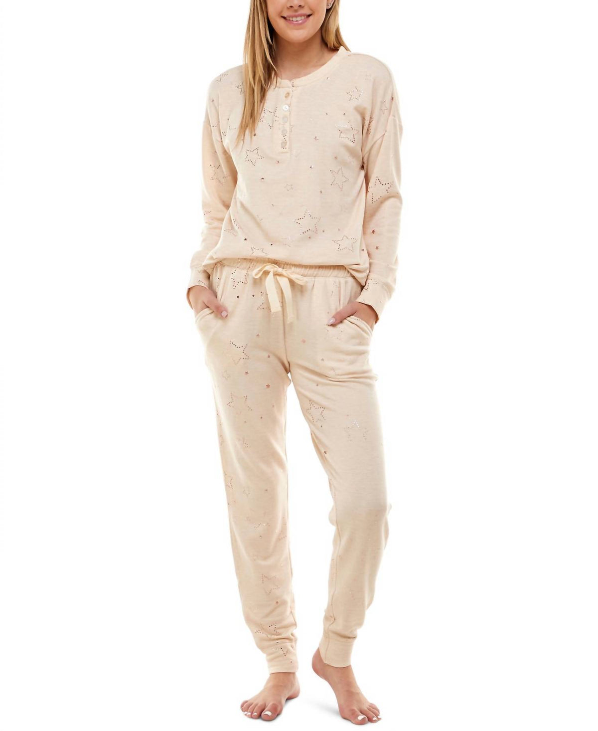 Roudelain - Long Sleeve Henley Top & Jogger Lounge Set